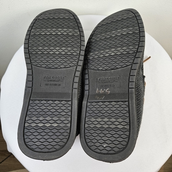 Fireside By Dearfoams Men's Grafton Genuine Shearling Moccasin Slipper 12 New - Picture 9 of 11